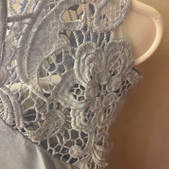 Light Blue Tank with Lace sleeves! - Picture 2 of 3